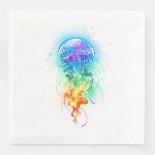 Rainbow jellyfish paper dinner napkins