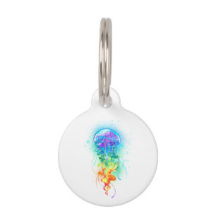 Rainbow jellyfish pet ID tag