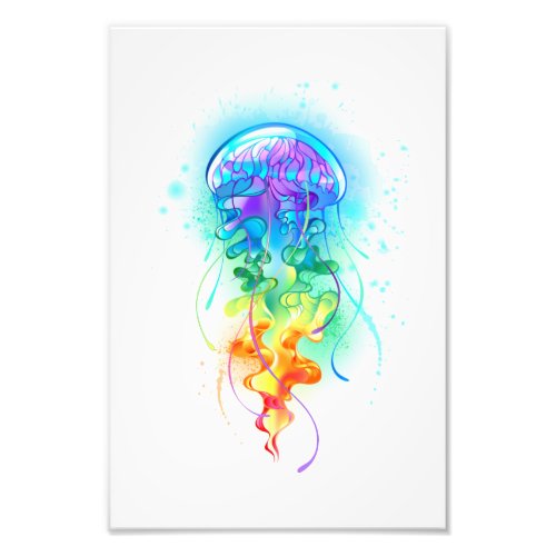 Rainbow jellyfish photo print