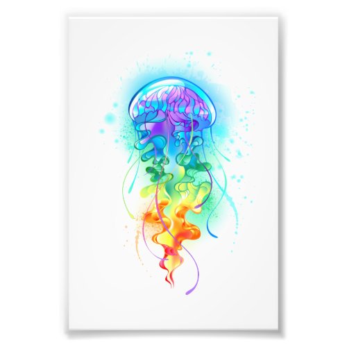 Rainbow jellyfish photo print