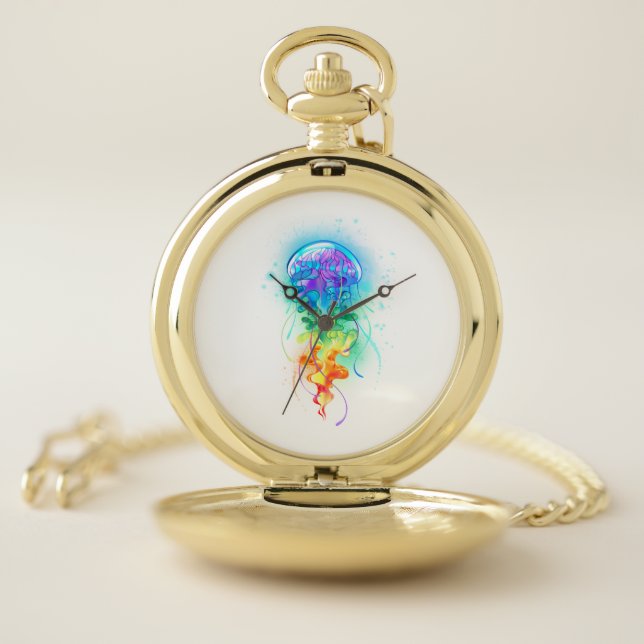 Rainbow jellyfish pocket watch (Inside)