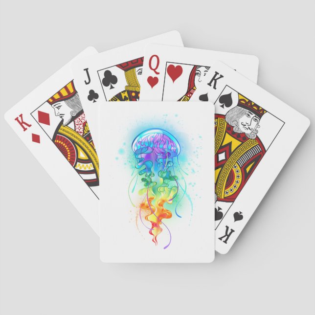Rainbow jellyfish poker cards (Back)