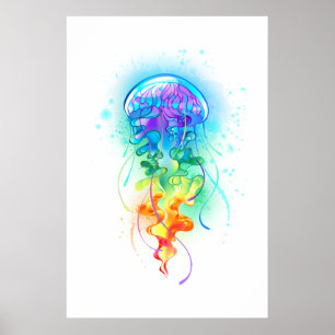 Rainbow jellyfish poster