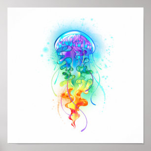 Rainbow jellyfish poster