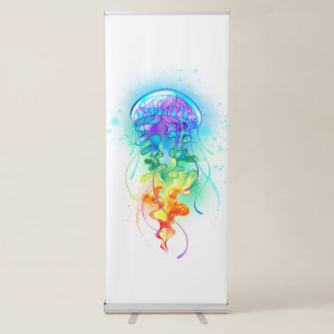 Rainbow jellyfish retractable banner