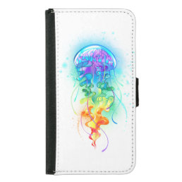 Rainbow jellyfish samsung galaxy s5 wallet case