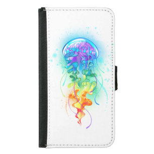 Rainbow jellyfish samsung galaxy s5 wallet case