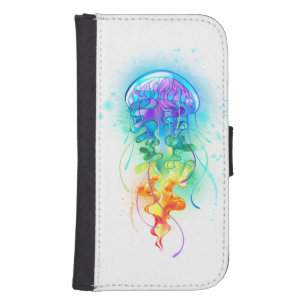 Rainbow jellyfish galaxy s4 wallet case