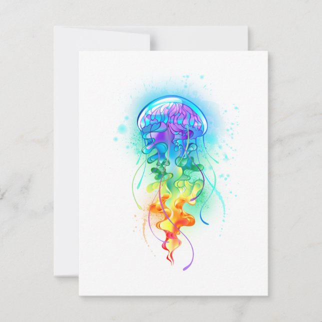 Rainbow jellyfish save the date (Front)