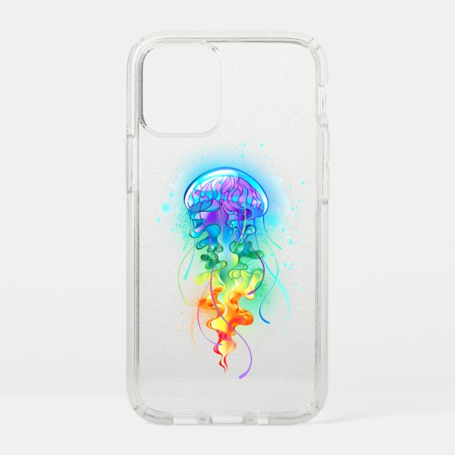 Rainbow jellyfish speck iPhone 12 mini case (Front)
