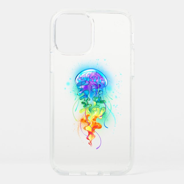 Rainbow jellyfish speck iPhone 12 pro case (Front)