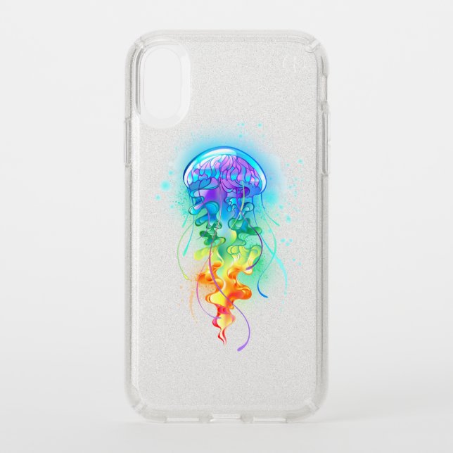 Rainbow jellyfish speck iPhone XR case (Front)