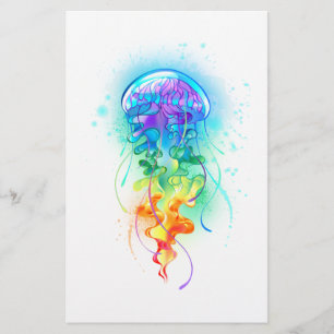 Rainbow jellyfish stationery