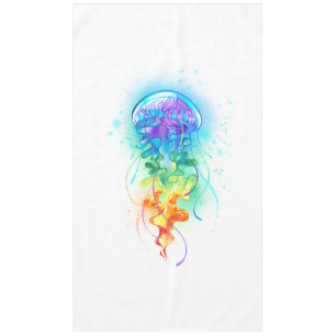 Rainbow jellyfish tablecloth