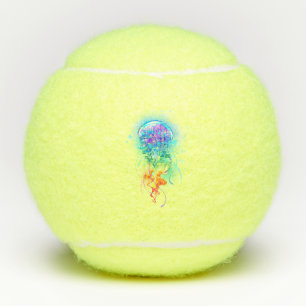 Rainbow jellyfish tennis balls