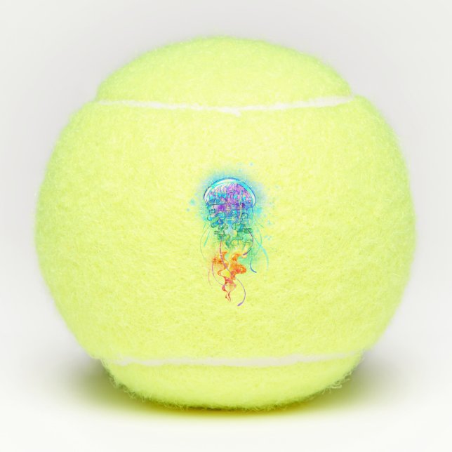 Rainbow jellyfish tennis balls (Front)