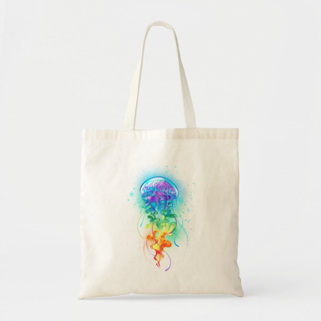 Rainbow jellyfish tote bag (Front)