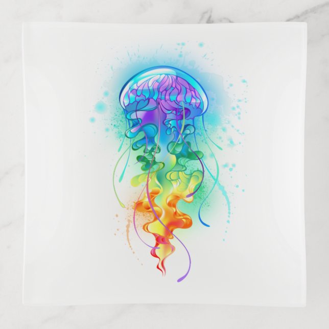 Rainbow jellyfish trinket tray (Front)