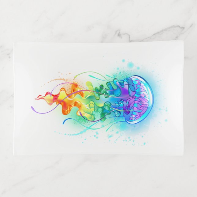 Rainbow jellyfish trinket tray (Front)