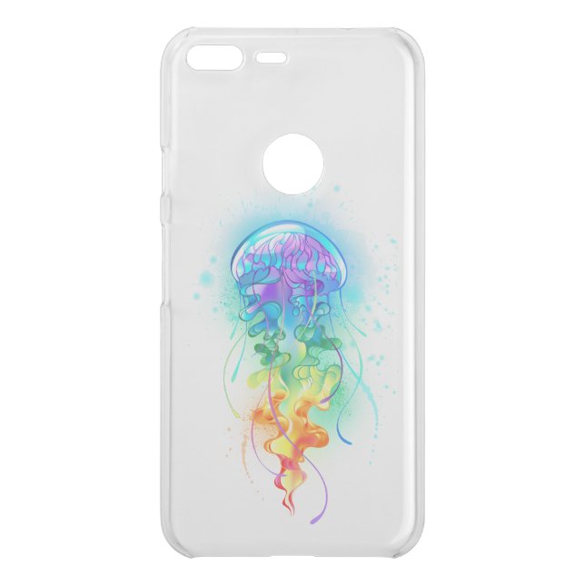 Rainbow jellyfish uncommon google pixel XL case (Back)