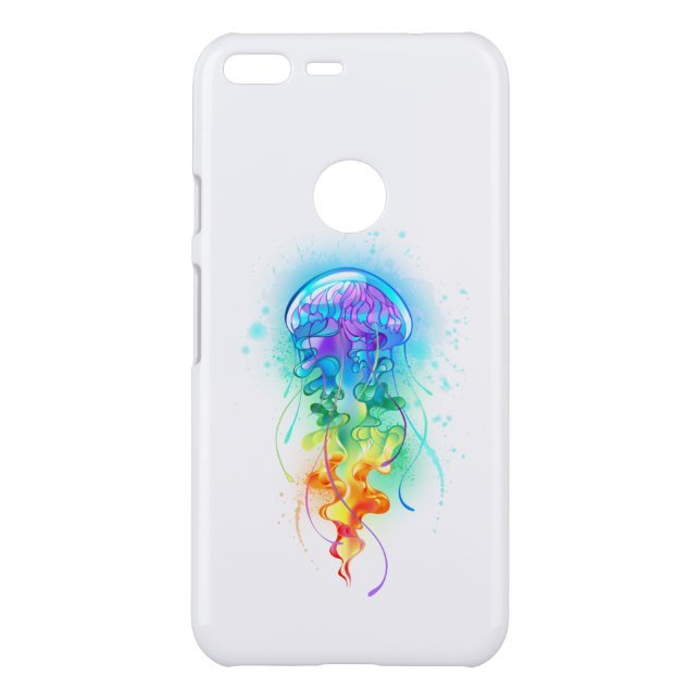 Rainbow jellyfish uncommon google pixel XL case (Back)