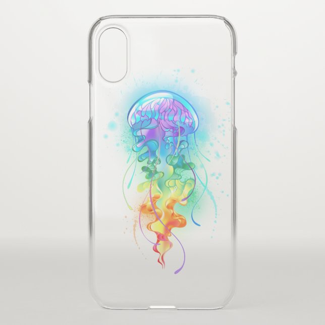 Rainbow jellyfish uncommon iPhone case (Back)