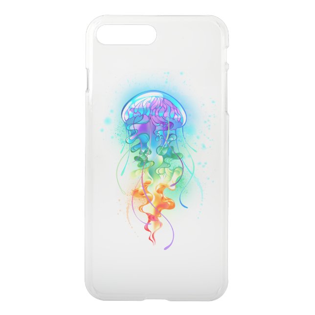 Rainbow jellyfish uncommon iPhone case (Back)