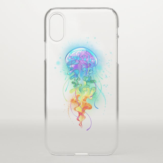 Rainbow jellyfish uncommon iPhone case (Back)