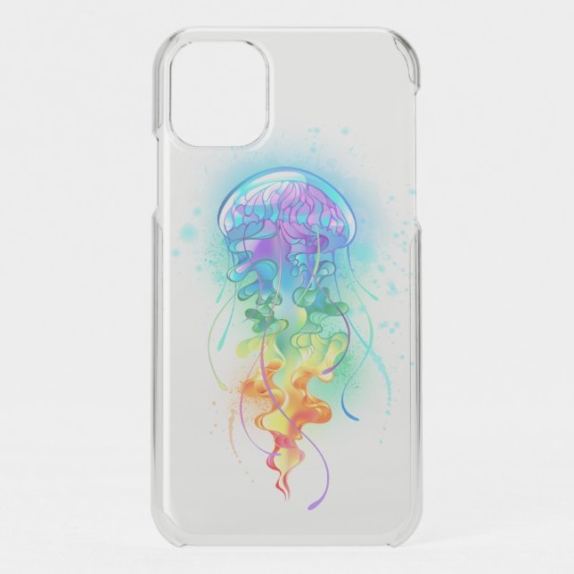 Rainbow jellyfish uncommon iPhone case (Back)