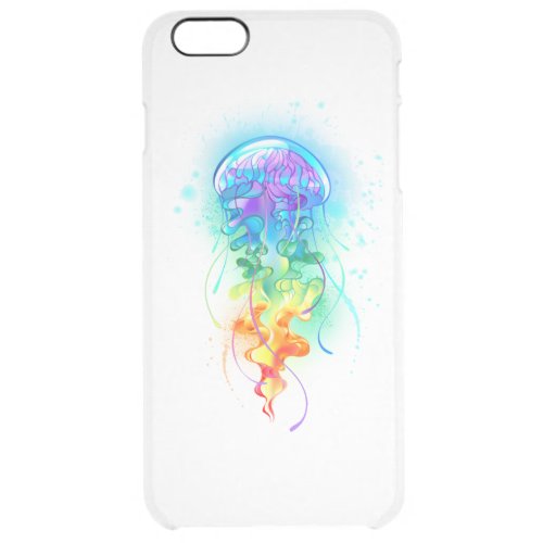 Rainbow jellyfish clear iPhone 6 plus case