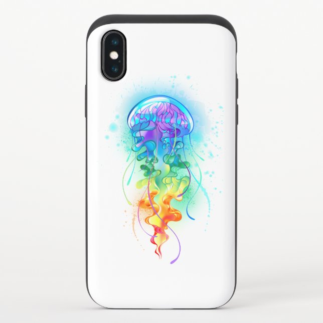 Rainbow jellyfish uncommon iPhone case (Back)