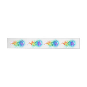 Rainbow jellyfish wrap around address label