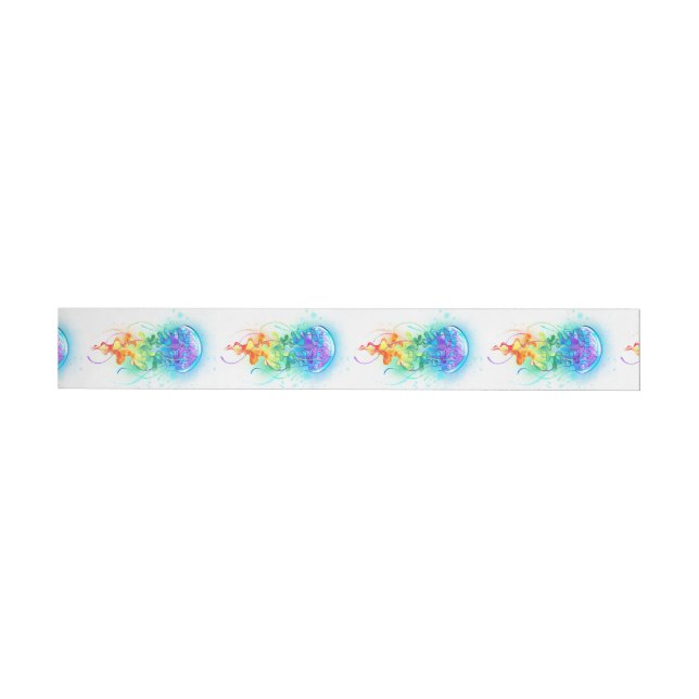 Rainbow jellyfish wrap around label (Individual)