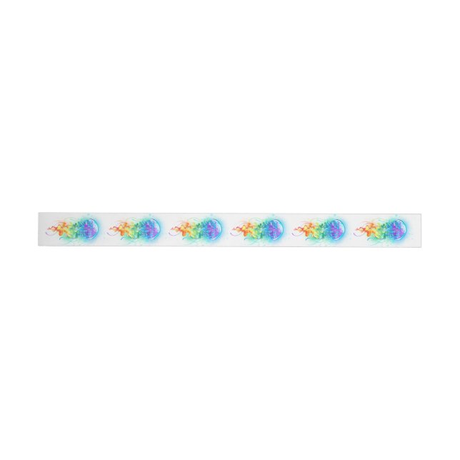 Rainbow jellyfish wrap around label (Individual)
