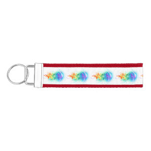 Rainbow jellyfish wrist keychain