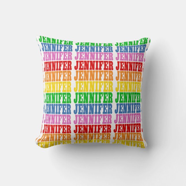 Rainbow Jennifer Throw Pillow (Front)