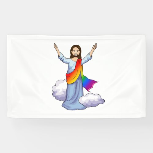Rainbow Jesus Banner