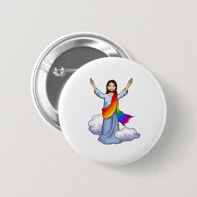 Rainbow Jesus Button (Front & Back)