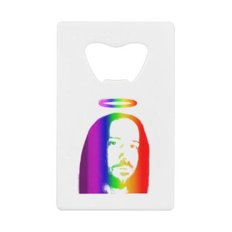 Rainbow Jesus Credit Card Bottle Opener