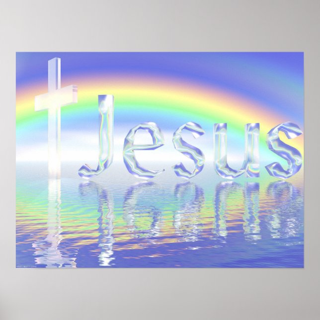 Rainbow Jesus Cross Poster (Front)