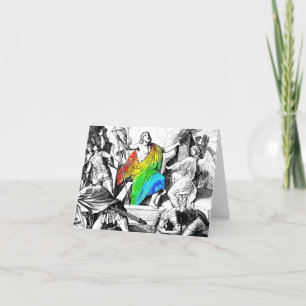 Rainbow Jesus Letterpress Thank You Card