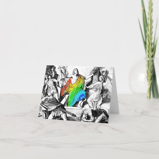 Rainbow Jesus Letterpress Thank You Card (Front)