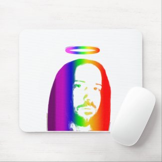 Rainbow Jesus Mouse Pad