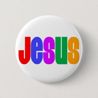 Rainbow Jesus Pinback Button