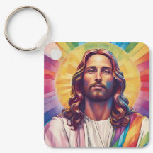 Rainbow Jesus Portrait LGBTQ+ Christian Pride
