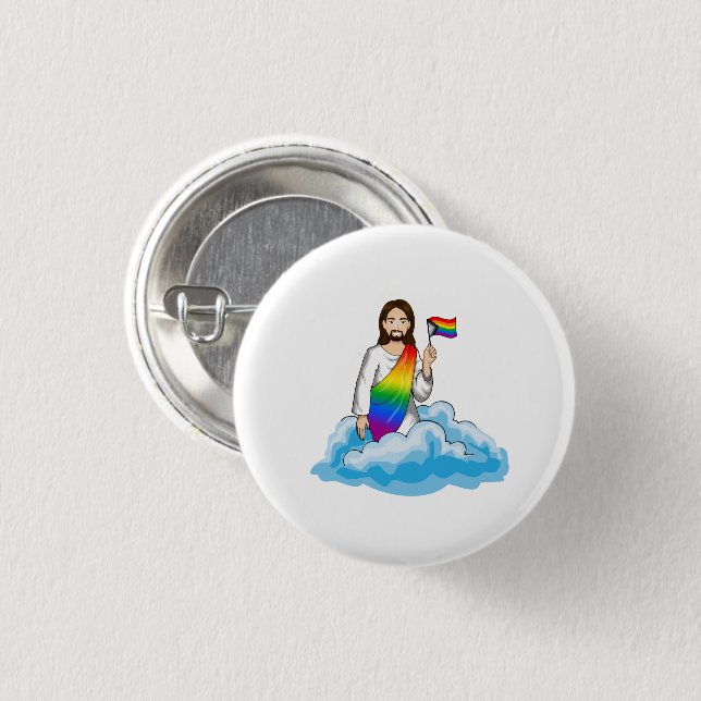 Rainbow Jesus Progress Flag Button (Front & Back)