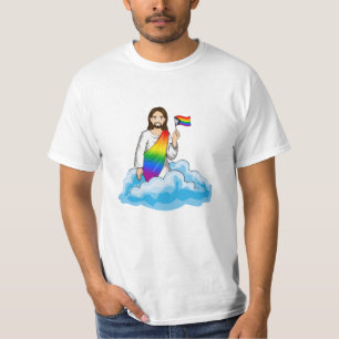 Rainbow Jesus Progress Flag T-Shirt