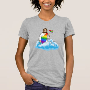 Rainbow Jesus Progress Flag T-Shirt