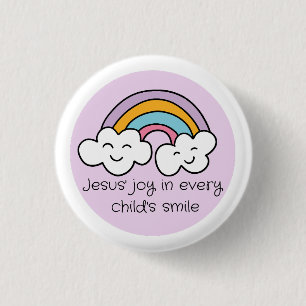 Rainbow Jesus's Joy In Every Child's Smile Button