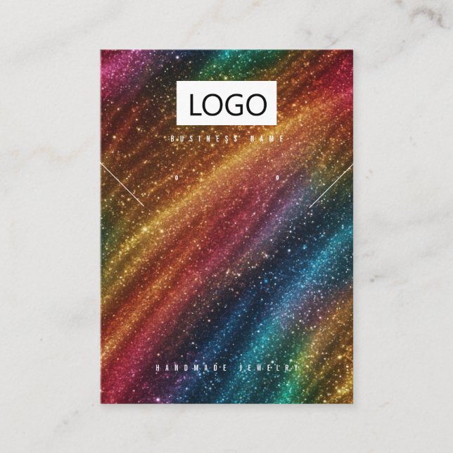 Rainbow Jewelry Earrings Necklace Display Card (Front)